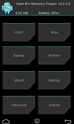 Консоль восстановления TWRP Консоль восстановления TWRP